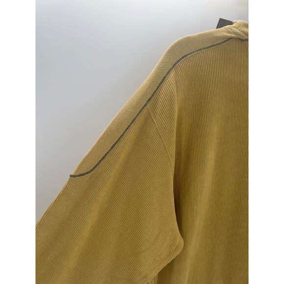 Page & Tuttle Cool Elite Mens Ribbed Mustard Yellow Crewneck Sweatshirt Large - Picture 10 of 11
